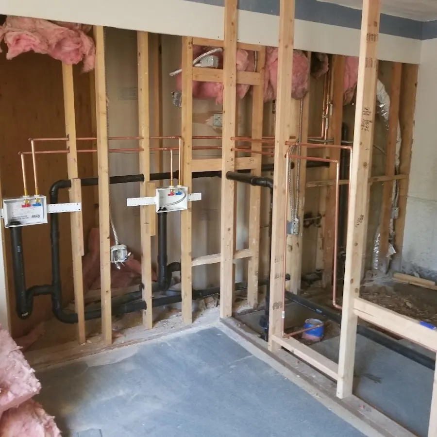 Copper pipe rough-in and plumbing installation in Mount Airy